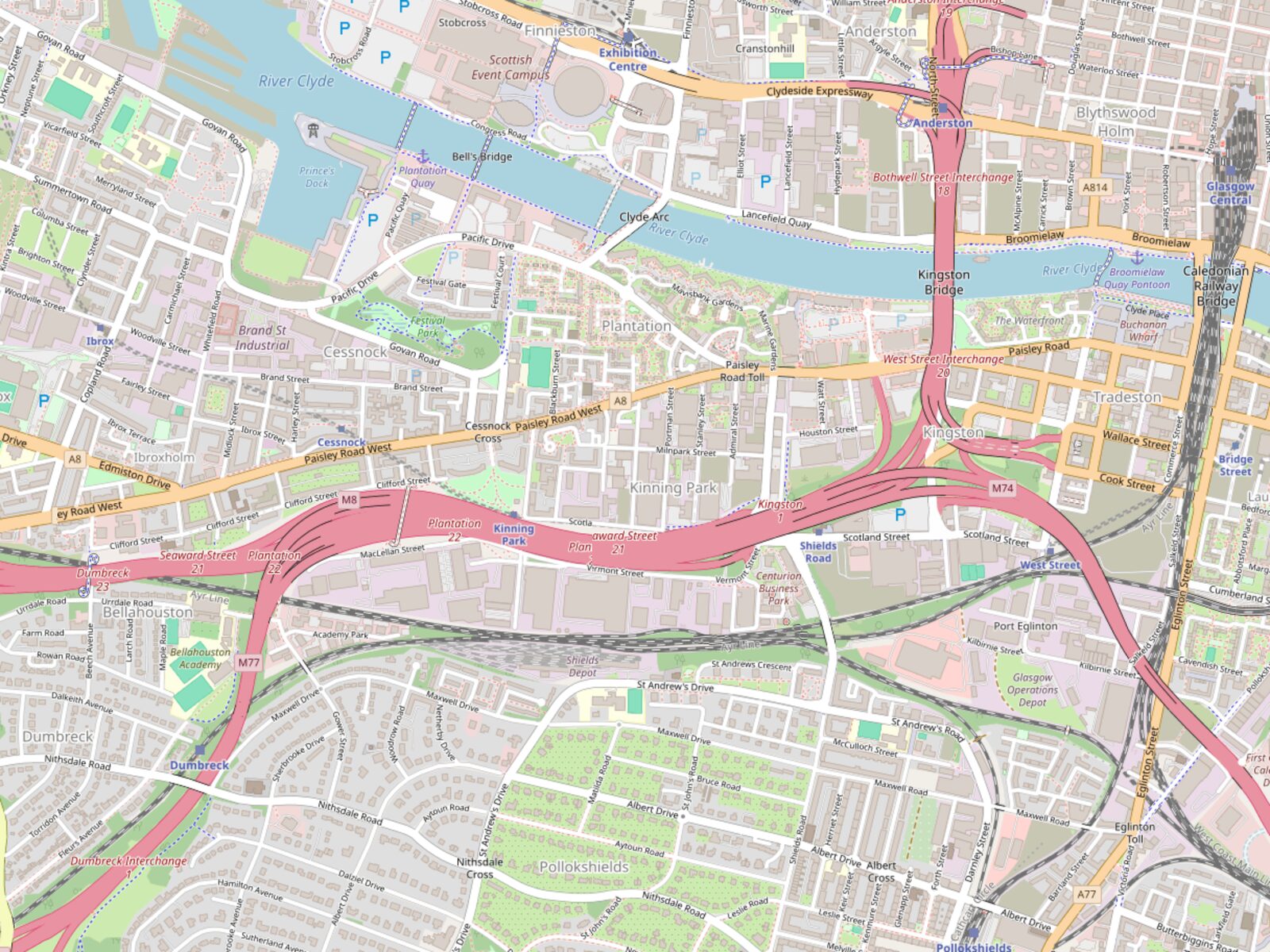 Map showing Studio One at 89 Middlesex Street, Kinning Park, Glasgow G41 1EE